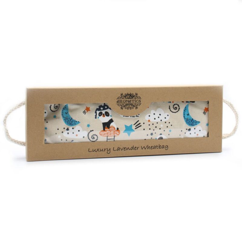 AWHBL-07 Lavendel-Wärmekissen im Geschenkkarton – Schlafender Panda – Wellness-Accessoires | Mona und Meer