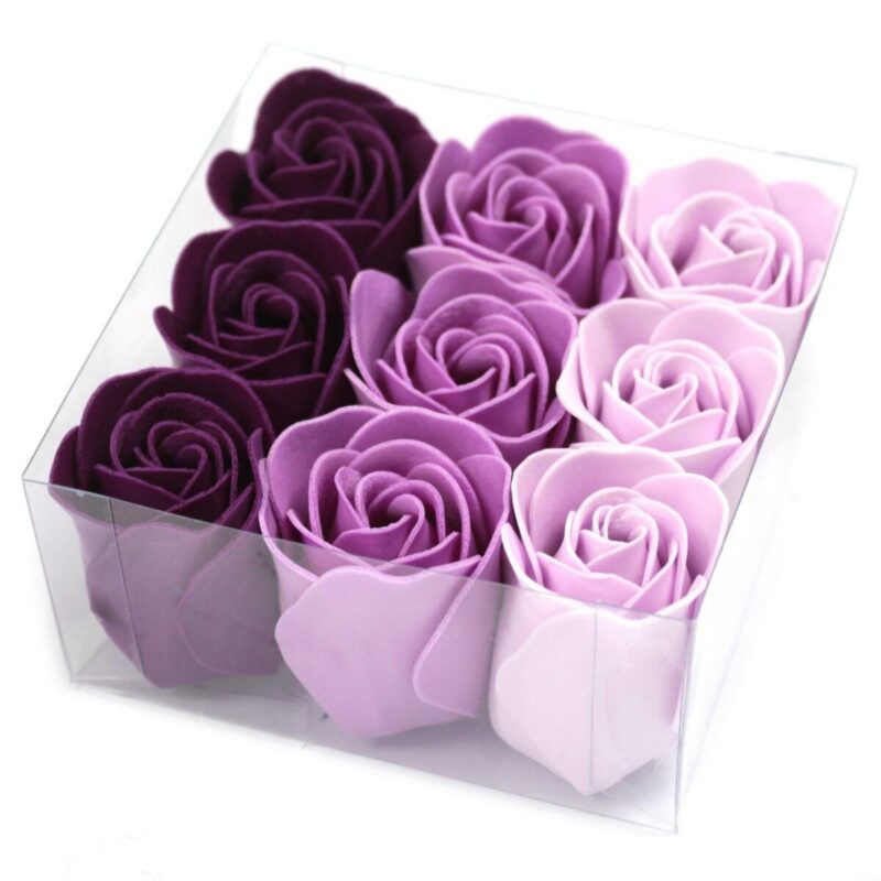 LSF-09 (1) Seifenblumen Lavendel-Rosen – 9 Seifenblumen Box – Lavendel-Rosen | Mona und Meer