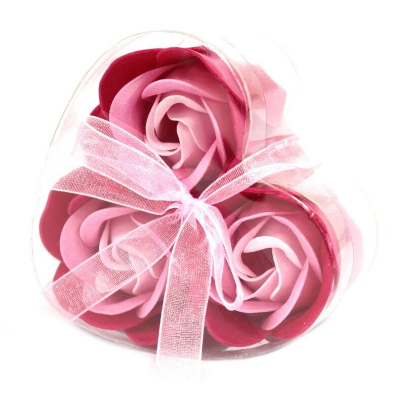 LSF-14 Seifenblumen Rosa Rosen – 3 Seifenblumen Herz-Box – Rosa Rosen | Mona und Meer