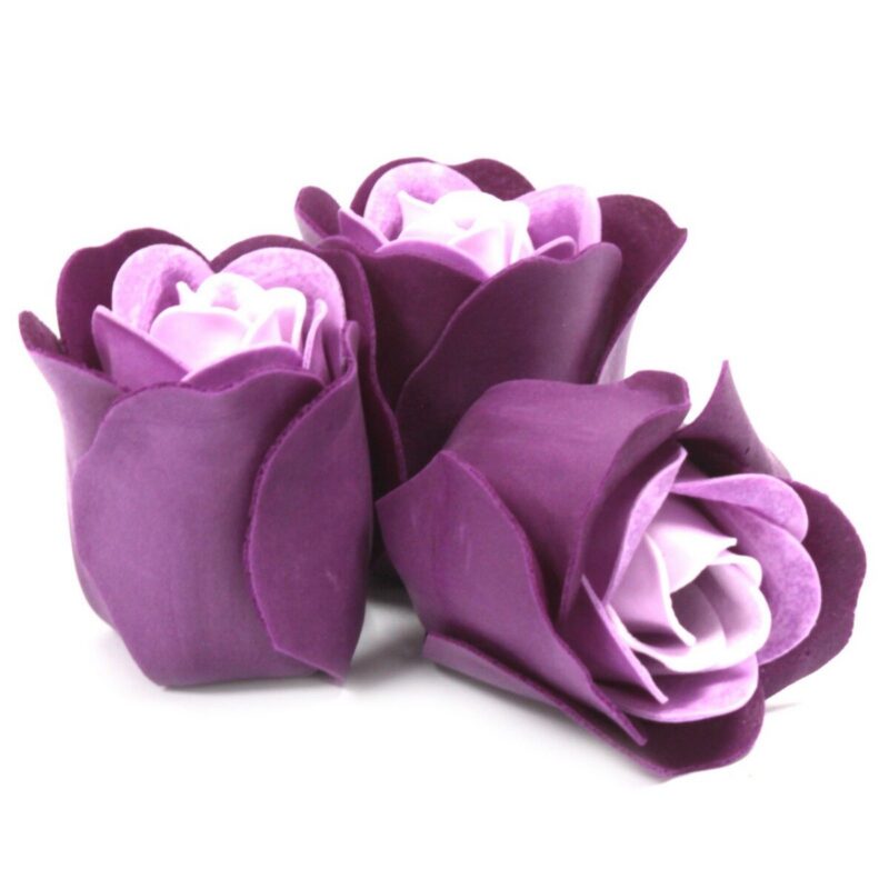 LSF-17 (1) Seifenblumen Lavendel-Rosen – 3 Seifenblumen Herz-Box – Lavendel-Rosen | Mona und Meer