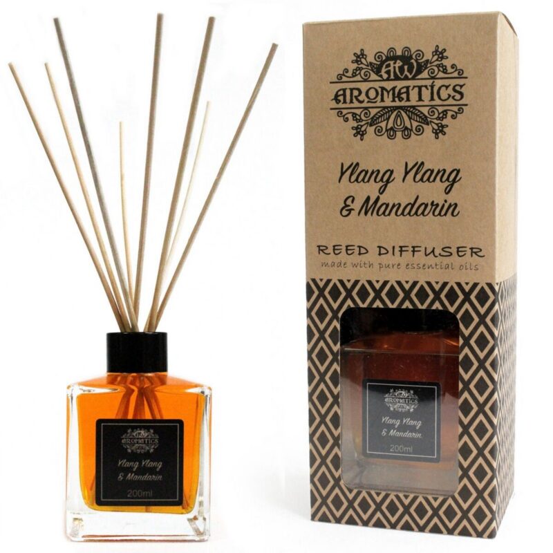 RDEO-08 (1) Reed Diffuser Ylang-Ylang – Reed Diffuser 200ml – Ylang-Ylang und Mandarine, ätherisches Öl | Mona und Meer