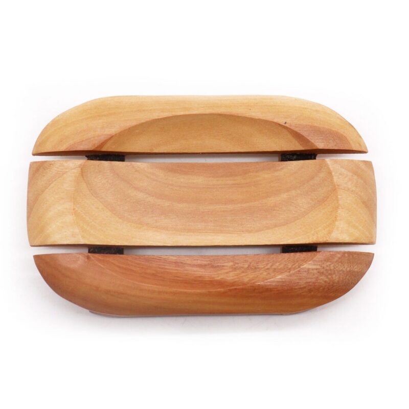 MSD-03 (1) Mahagoni-Seifenhalter – Oval im Rechteck | Mona und Meer