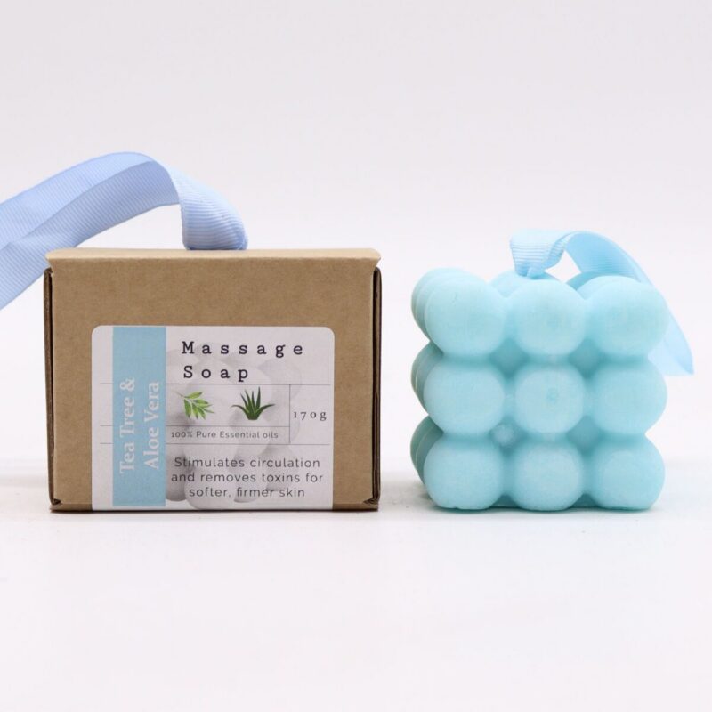 MSPS-02 Massageseife Teebaum – Massageseife im Geschenkkarton – Teebaum & Aloe Vera | Mona und Meer