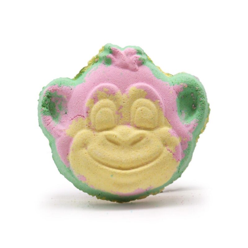SKB-07 Kinder-Badebombe Affe Guave Erdbeere 90 g – Kinder-Badebombe Affe Guave & Erdbeere, 90 g | Mona und Meer