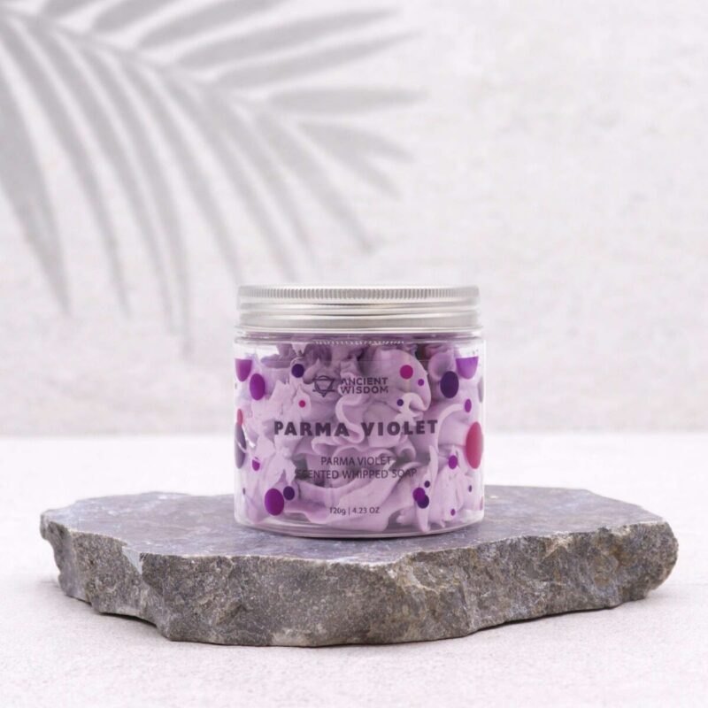 WCS-02 (1) whipped soap parma violet – Whipped Soap Parma Violet – Sahne-Seife, 120g | Mona und Meer